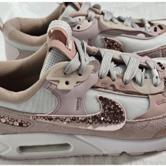 🌟Custom Bling Nike Air Max 90 Sneakers Shoes with Rhinestone Crystals Size 7🌟 - Picture 6 of 9